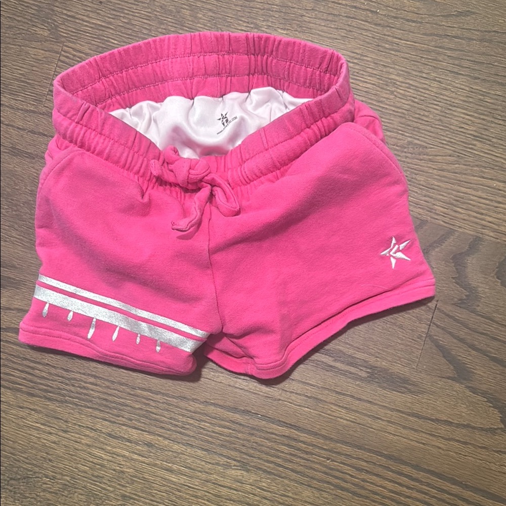 Vibrant Pink Kids Shorts with Silver Details